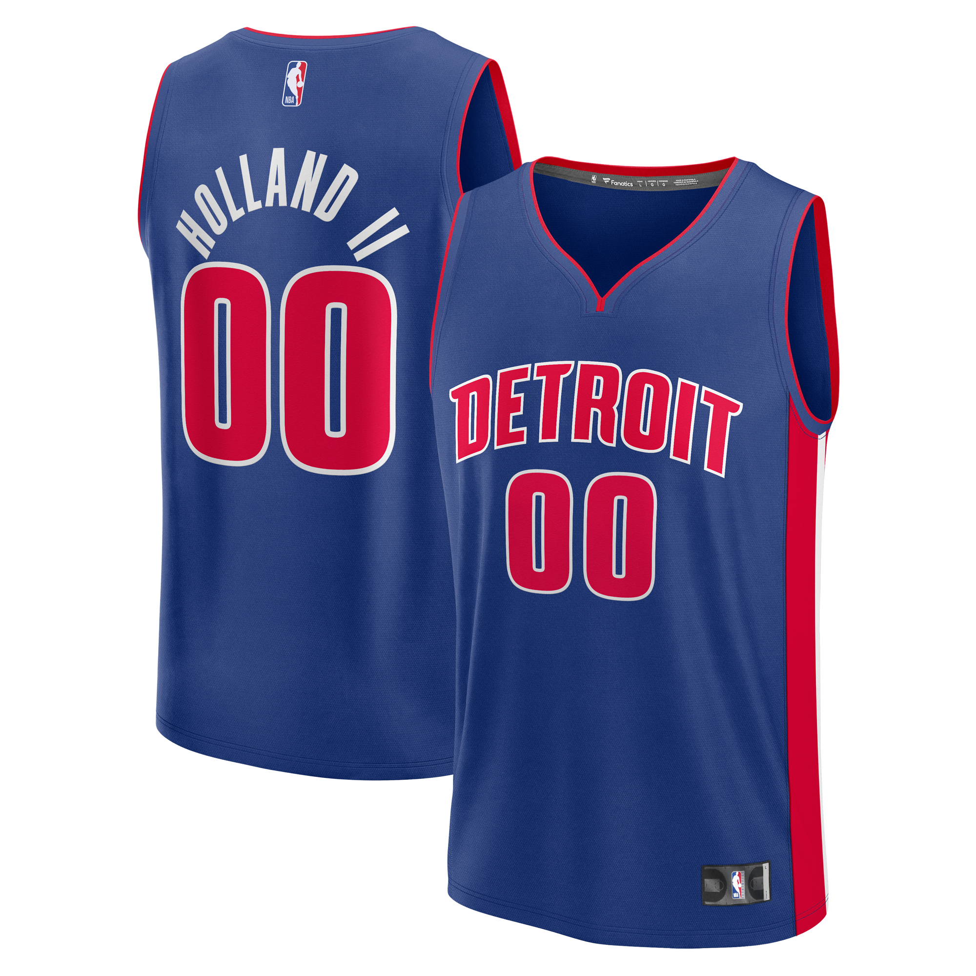Youth Fanatics Ron Holland II Blue Detroit Pistons Fast Break Replica Player Jersey - Icon Edition